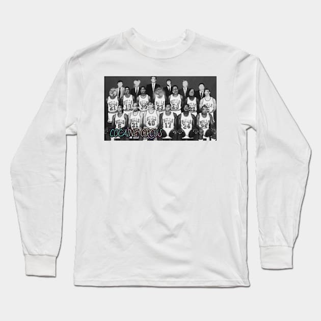 Cocaine Circus Team Photo White Long Sleeve T-Shirt by DDT Shirts